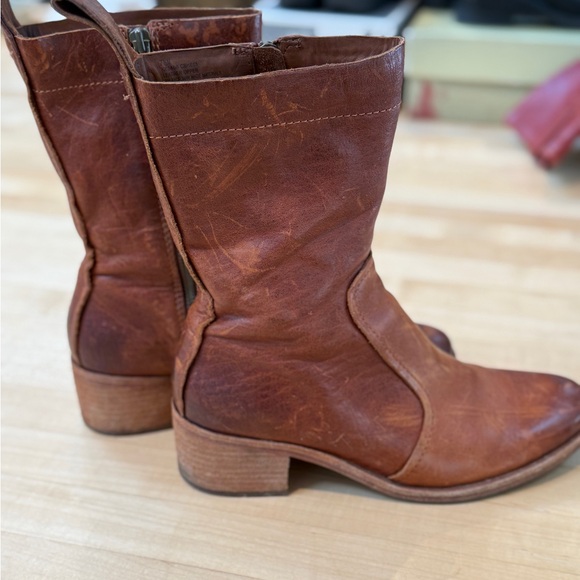 Kork-Ease Brown Leather Ankle Booties - Picture 2 of 9